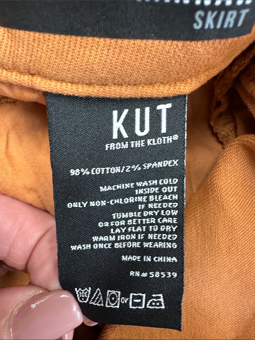 Kut from the Kloth Burnt Orange Denim Midi Skirt - Picture 7 of 7